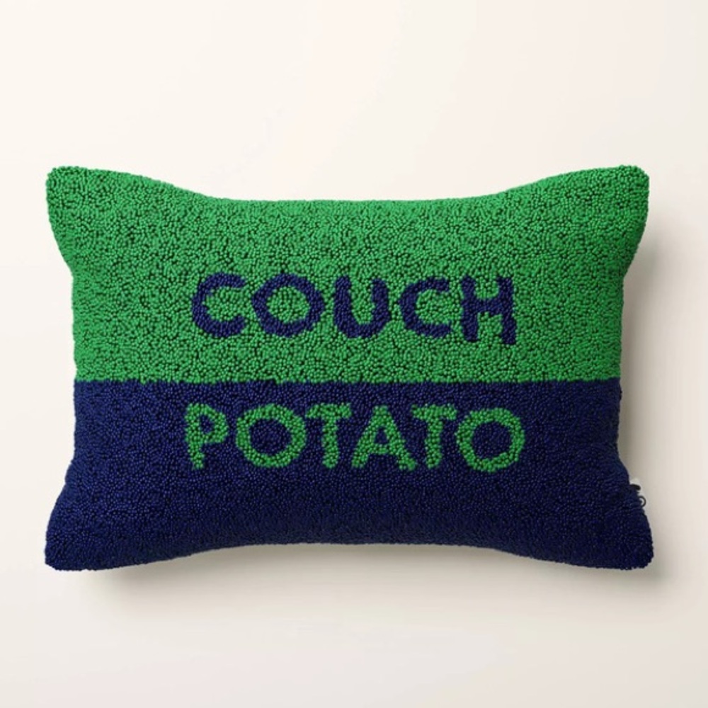 Kate Spade New York x Target COUCH POTATO Beaded Throw Pillow 12x18”